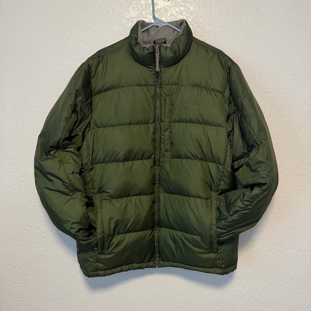 Eddie Bauer premium quality goose down Men's Olive Puffer Jacket